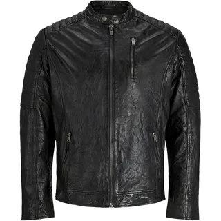 JACK & JONES Richard Lederjacke - Black - 2XL