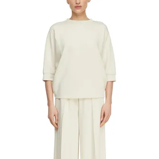 Sweatshirt COMMA, Damen, Gr. 34, bone beige, Sweatware, Obermaterial: 50% Polyester, 44% Viskose, 6% Elasthan, unifarben, regular fit normal, Rundhals, Fledermausärmel, Sweatshirts Sweatshirt, mit dekorativen Nähten