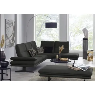W.SCHILLIG Ecksofa "broadway, Designsofa, toller Sitzkomfort, zeitlos, elegant, L-Form" Sitztiefenverstellung, Kopfteil- & Seitenteilverstellung, Breite 284cm, graphit z59