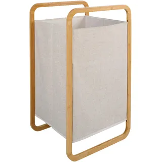Ambia Home Wäschekorb , Naturfarben, Beige , Holz, Textil , Bambus , massiv , 40 l , rechteckig , 40x70x36 cm , zusammenfaltbar , Haushalt & Kleinelektro, Wäschepflege, Wäschekörbe & Wäschetonnen