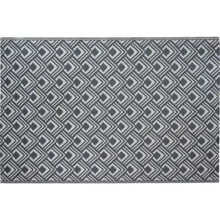 Outdoor-Teppich Polypropylen 180 x 120 cm Anthrazit-Grau Rautenmuster
