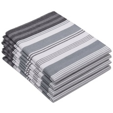 Bild 4er Set Geschirrtücher, ca. 50x70 cm, Baumwolle, grau gestreift
