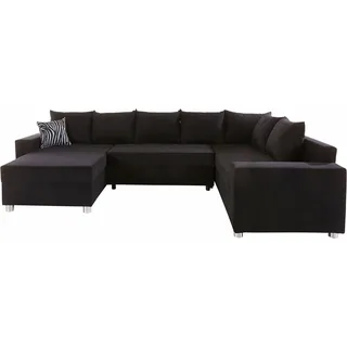 Collection AB Wohnlandschaft mit Federkern, wahlweise mit Bettfunktion und Bettkasten, schwarz