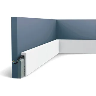 Orac Decor SX171 AXXENT Abdeck-Sockelleiste Stuckleiste Zierleiste Fußleiste 2 m - Weiß