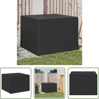 The Living Store Gartentruhe Schwarz 291L Poly Rattan - Schwarz