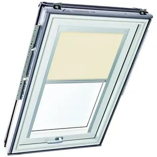 Original Roto Rollo Exclusiv ZRE für Roto Dachfenster - Führungsschiene Silber - Tageslichtrollo Baureihe Designo R6/R8, i8 und Classic 64/84 - Größe 114/078 | 11/07 - Stofffarbe Beige