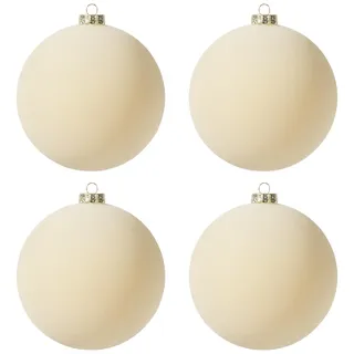 4 Stuck weihnachtskugeln Kunststoff 15cm groß XXL christbaumkugeln Plastik fur weihnachtsbaumschmuck weihnachtsdeko shatterproof Basteln Anhänger (Velvet, Weiss)