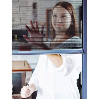 K-home TELESKOP Insektenschutz-Plissee, Weiß, Individuell 82 x 90cm bis 130 x 160 cm, is.EB.01