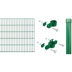 Alberts 684099 Einstab-Gittermatten-Set | Garden Typ 8/6/4 | verschiedene Längen und Höhen | grün | 2000 x 1250 mm | Zaunlänge: 18 m