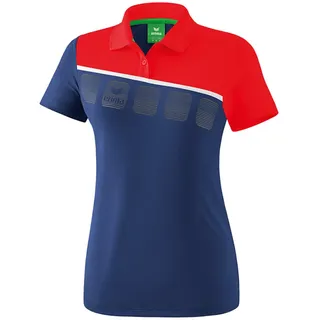 Erima Damen 5-C Poloshirt new navy/rot/weiß, 42