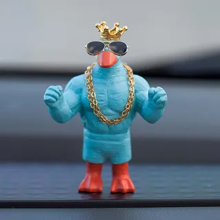 KIAYOO Muskelente,Auto Büro Zuhause Deko Dekoration Statuen Lustig Garten Decor Aesthetic Ente Duck Geschenk Für Ihn Sie Männer Frauen Freunde Freund Geburtstag Weihnachten,Blau