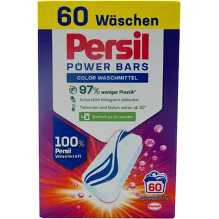 Persil POWER BARS 1 x 60 Stück COLOR Waschmittel - ab 20° wirksam - 60 WL