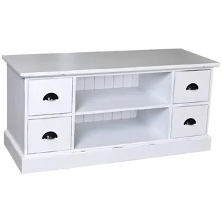 Casa Padrino Landhausstil Sideboard Fernsehschrank in Antik Stil Weiß 129 x 50 x H. 60 cm - Weiß