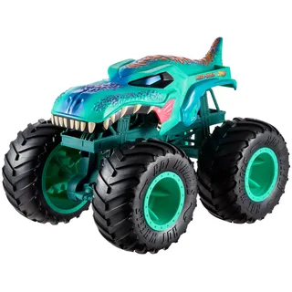 Mattel Hot Wheels Monster Trucks Spielzeugtruck, Fanliebling Colossal Mega-Wrex mit großen Rädern und leuchtenden Details, Monster Trucks Live, JJN47