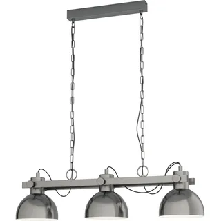 EGLO Lubenham 3-flg. 60 cm Industrial Design nickel matt, creme