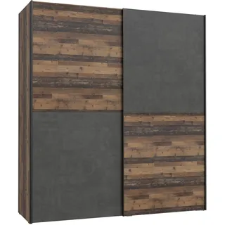 Forte Schwebetürenschrank Dederik 170,3 x 190,5 x 61,2 cm Braun