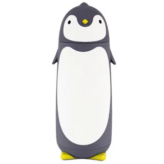 Edelstahl-Thermobecher in niedlichem Pinguin-Design 280 ml (Grau)