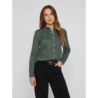 VILA Jeansbluse VIBISTA DENIM SHIRT/SU-NOOS duck grün S
