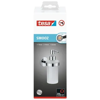 Tesa Seifenspender SMOOZ 40323-00000-00 satiniertes Glas Metall, verchromt