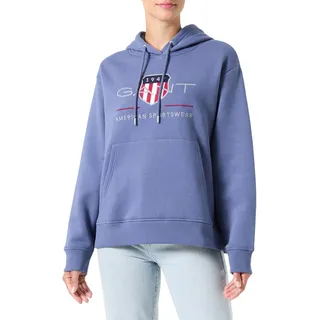 GANT Damen Archive Shield Hoodie Kapuzenpullover, Dusty Navy, 46