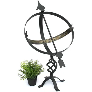 DanDiBo Ambiente DanDiBo Sonnenuhr Garten Metall Schwarz Schmiedeeisen Deko Wetterfest 70 cm - Schwarz