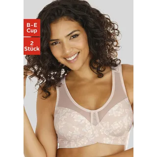 Entlastungs-BH NUANCE, Damen, Gr. 105, Cup C, puder, bedruckt, puder, Microtouch, Obermaterial: 75% Polyamid, 25% Elasthan, BHs Entlastungs-BH, ohne Bügel mit breiten Trägern– auch ideal für große Größen