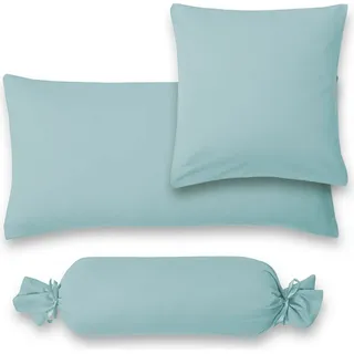 Estella Fein-Jersey / Single Kopfkissenbezüge 1 teiligKissenhülle 40 x 40 cm Kopfkissenbezug Jersey-Kissen azur - Blau