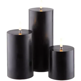 Butlers Kerze (4er Set) Nordic Light , Schwarz , Paraffin , LED integrated , 8x18x8 cm , Dekoration, Kerzen & Kerzenhalter, LED-Kerzen