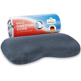 Nacken-Kissen NuMOON QuickDry | Memory-Foam mit Wellnesskern | Schnelltrocknender Klima-Bezug | Schlafkissen für Seitenschläfer & Rückenschläfer | HWS-Kissen zur Steigerung des Tiefschlafs, 55x40x12cm
