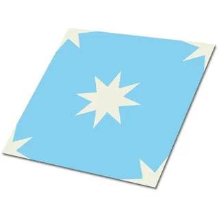 Tulup Fliesenaufkleber 9 Stück 30x30 cm selbstklebend Geometrischer Stern , Blau , Textil , 30x1.6x30 cm , Tapeten & Wandverkleidungen, Wandtattoos & Sticker