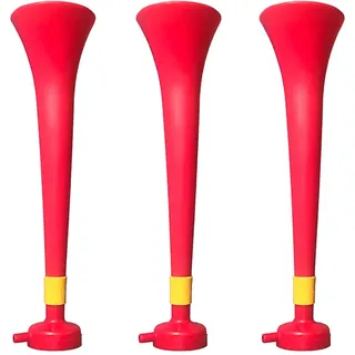 FUN FAN LINE - 3er-Pack Vuvuzelas aus widerstandsfähigem Kunststoff | Animationstrompeten für Fußball, Sportveranstaltungen und Partys | Hupe extremer Lärm 120 DB | Party-Accessoire Fans (Spanien)