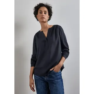 STREET ONE Damen A345112 Tunika Bluse In Unifarbe, Dark Blue, 42 EU