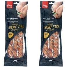 Pets Unlimited Tricolor Kausticks mit Huhn groÃ (Packung mit 2)