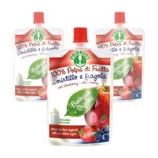 Fruchtpüree kaufen, Apfel-Heidelbeer-Erdbeer 100% Bio