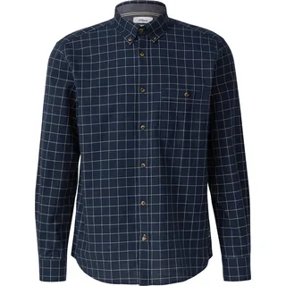 s.Oliver Karo-Hemd Regular Fit Blau L