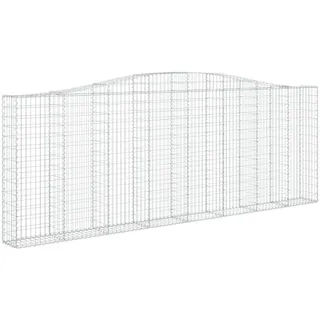vidaXL Gabione mit Hochbogen 400x30x140/160 cm Verzinktes Eisen - Silber