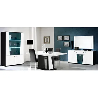 Luxus Möbel Stuhl Stühle Gruppe Garnitur Esszimmer Esstisch 8tlg. Set Tisch Neu - Weiß
