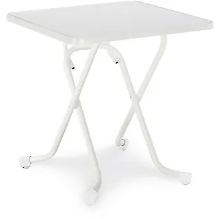 Gartenklapptisch , Weiß , Holz, Metall , quadratisch , 67x73x67 cm , FSC Mix, Europäischer Sicherheitsstandard , UV-beständig, wetterfest , Holzmöbel, Holztische, Gartentische Holz