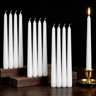 Aotoie 12 Stabkerzen Graue 2 x 25,5 cm, ca. 8 Std. Brenndauer | Tropffrei, Rauchfrei, Geruchlos, Elegante Tafelkerzen, für Kerzenständer, Tischdeko, Dinner & Hochzeit, Geschenk für Frauen