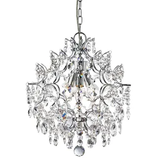 Harrietta Classic Kronleuchter Stahl Chrom Glas 3 Lichter E14 - Silber