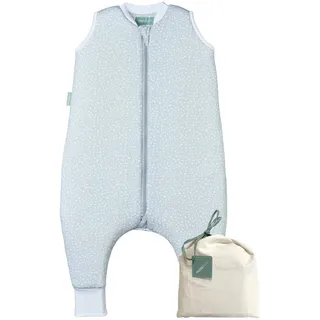 molis&co - Baby Schlafsack mit Füßen 2.5 TOG - Ganzjahres Schlafsack - Babyschlafsack mit Beinen - 100% Baumwolle, Winterschlafsack Premium Qualität - Grey Print 45 cm (55cm inkl. Hosenbeine)