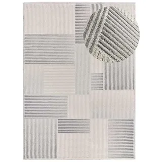 Atticgo Webteppich grau Baresa 200/290 cm , Textil , Grafikmuster , Rechteckig , 200x290 cm , Oeko-Tex® Standard 100 , antistatisch, für Fußbodenheizung geeignet, leicht zusammenrollbar , Teppiche und Böden, Teppiche, Webteppiche