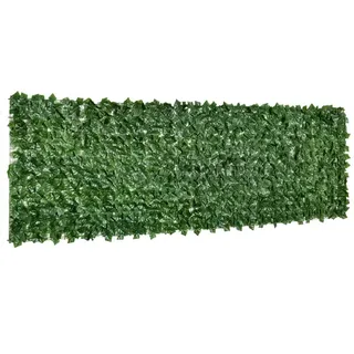 Outsunny Sichtschutzhecke 300 x 100 cm Dunkelgrün Stoff