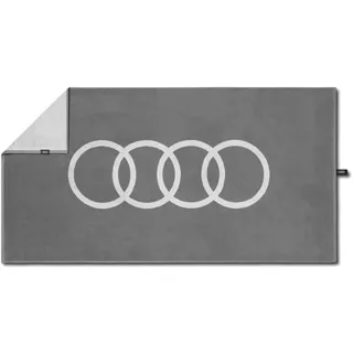 Audi 3132501300 Handtuch Badetuch 50x100cm Badehandtuch Strandtuch, grau, mit Audi Ringe Logo