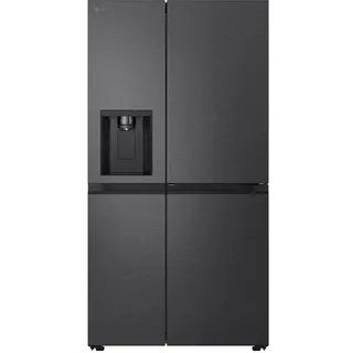 LG GSJC40EPPE Side-by-Side Kühlschrank mit Gefrierfach (641 L, Energieklasse E) mit Door-in-Door, Multi-Airflow, Eis- und Wasserspender, UVNano, Total No Frost, Schwarz