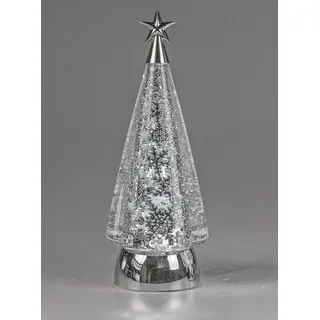formano LED Weihnachtsbaum 30 cm aus Acryl mit Wasser und Timer 6h/18h - Transparent