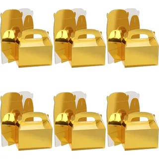 Belle Vous Karton Geschenkboxen Set Gold Glanz (x24) Pappschachteln mit Deckel 16 x 9,3 x 8,6cm Geschenke Box Kraftpapier Geschenk Box, Geschenkbox Karton Box für Geschenke, Kindergeburtstag, Hochzeit