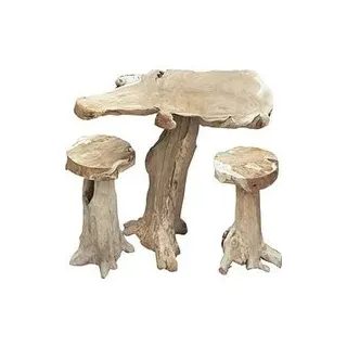Garden Pleasure Bartisch-Set SURGA, natur Holz, 3-teilig
