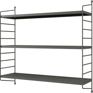 [en.casa] Modulares Wandregal Strängnäs 3er Set Anthrazitgrau