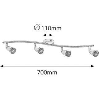 Spotleuchte Schienensystem Norman aus Metall bronzefarben B:70cm H:8cm
